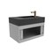 Castello Usa Amazon 30-inch Gray Left Vanity Set with Black Top and Gold Handles CB-MC-30G-GLD-2056L-BL - alternate 5